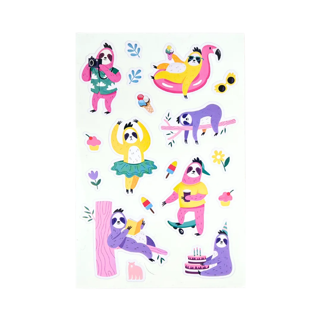 Summer Sloth - Four Bears Sticker Club