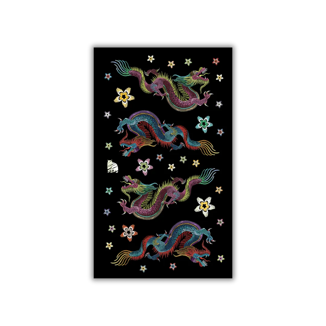 Embroidery Dragons - Four Bears Sticker Club