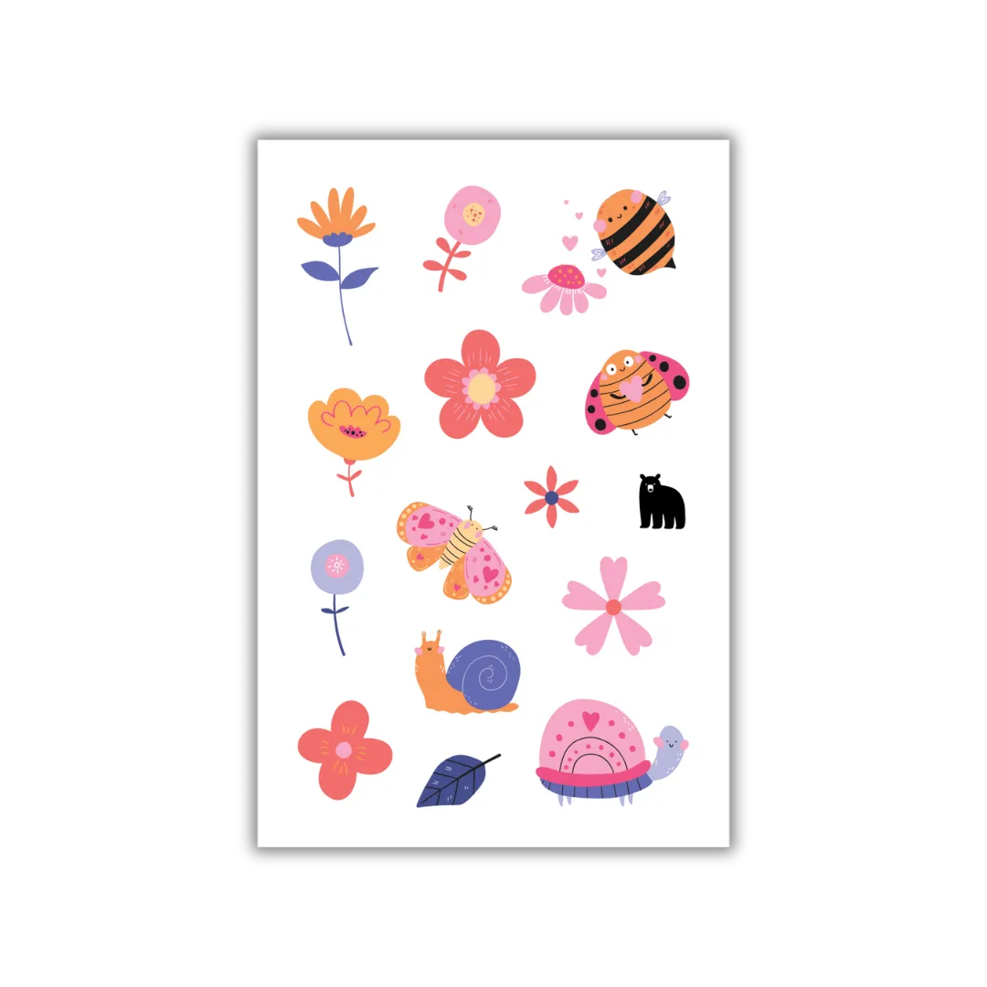 Puffy Flowers - Four Bears Sticker Club