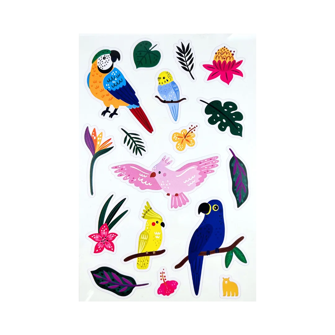 Tropical Birds - Four Bears Sticker Club