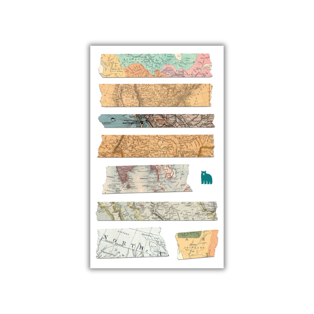 Vintage Map Washi