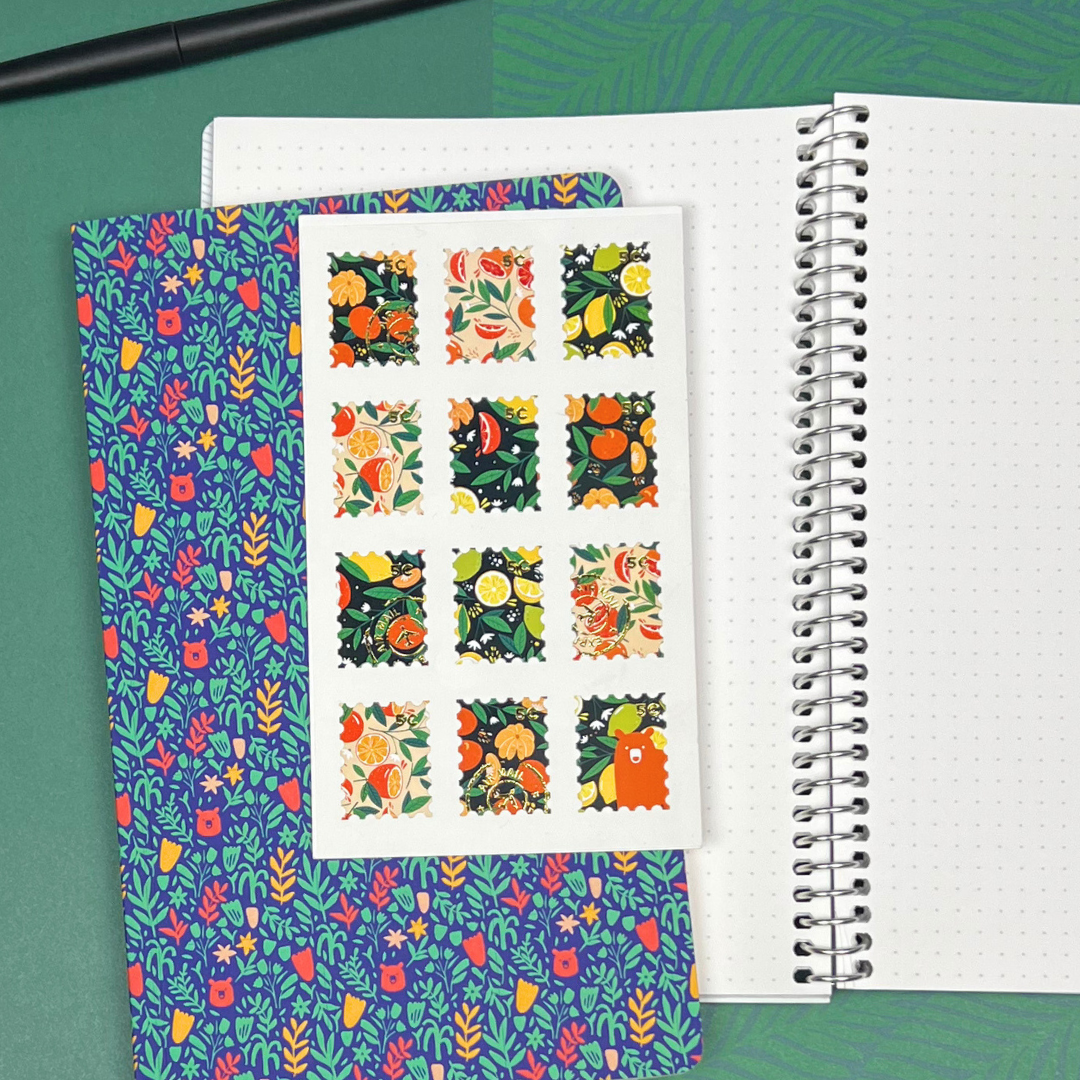 Orange Faux Stamps