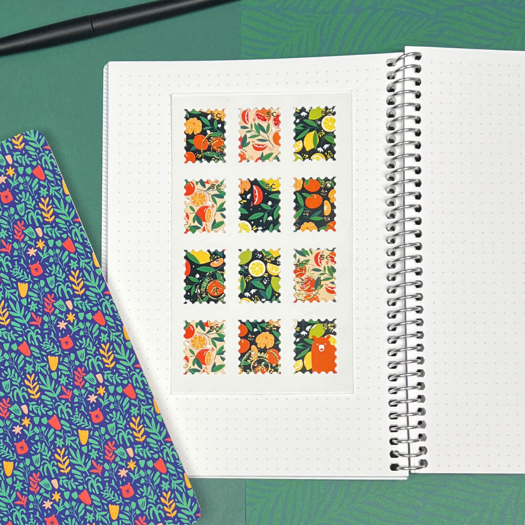 Orange Faux Stamps