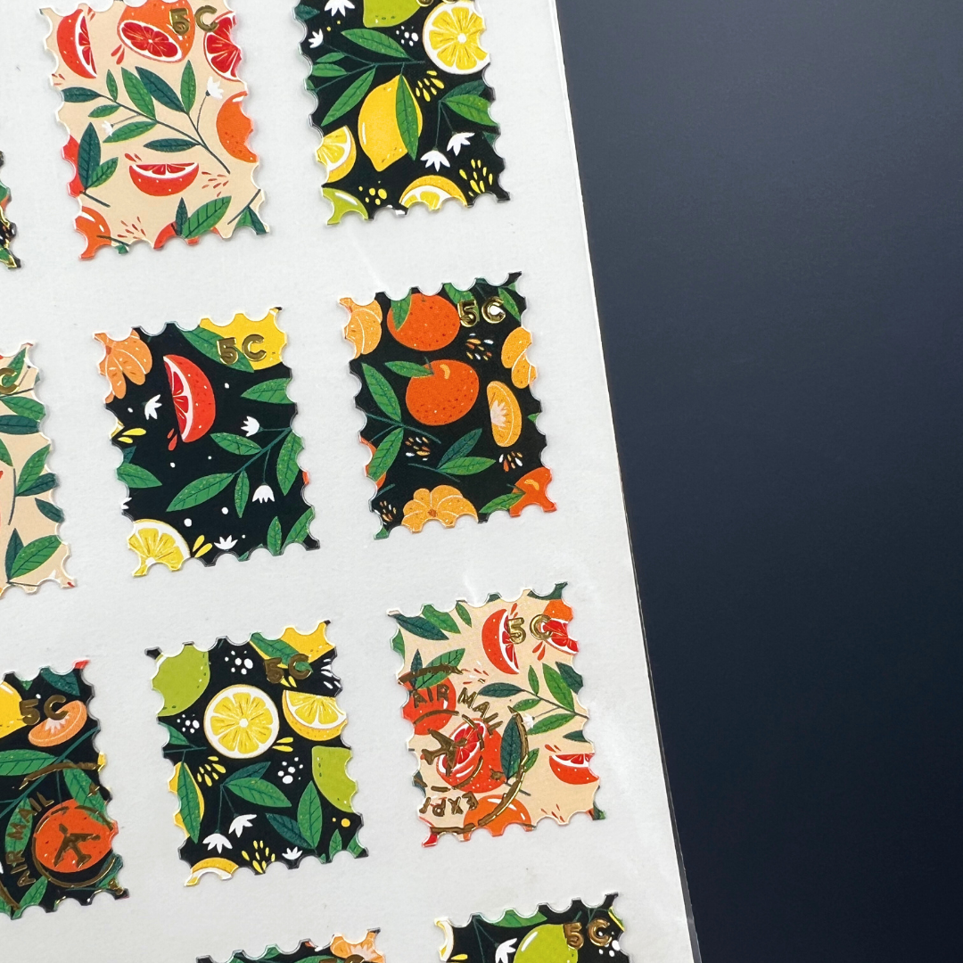 Orange Faux Stamps