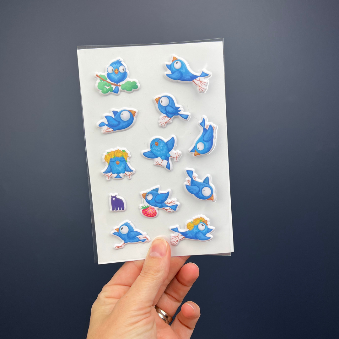 Puffy Blue Birds