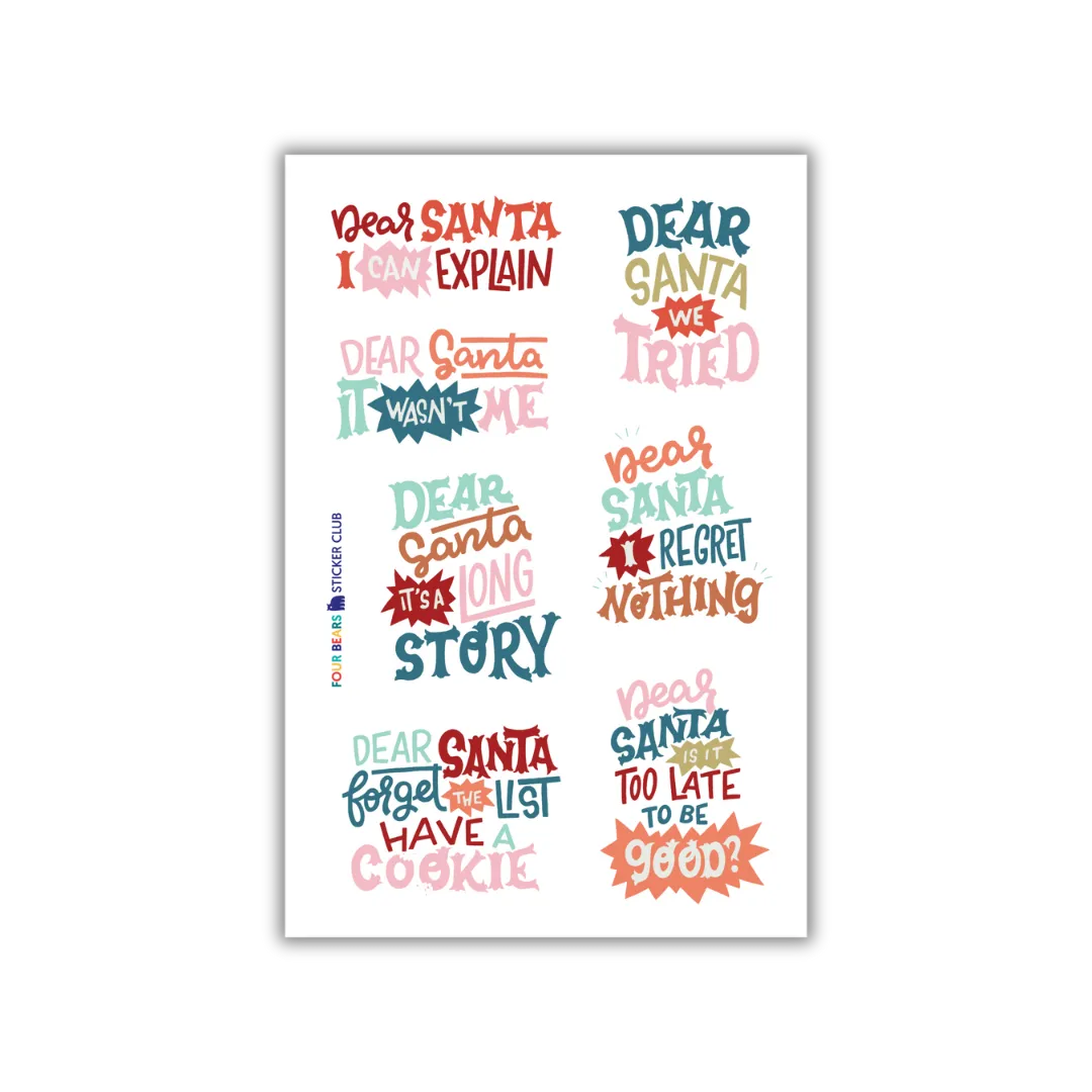 Dear Santa - Four Bears Sticker Club