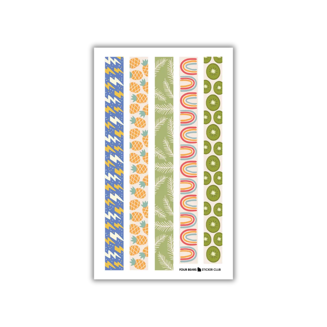 Summer Washi - Four Bears Sticker Club