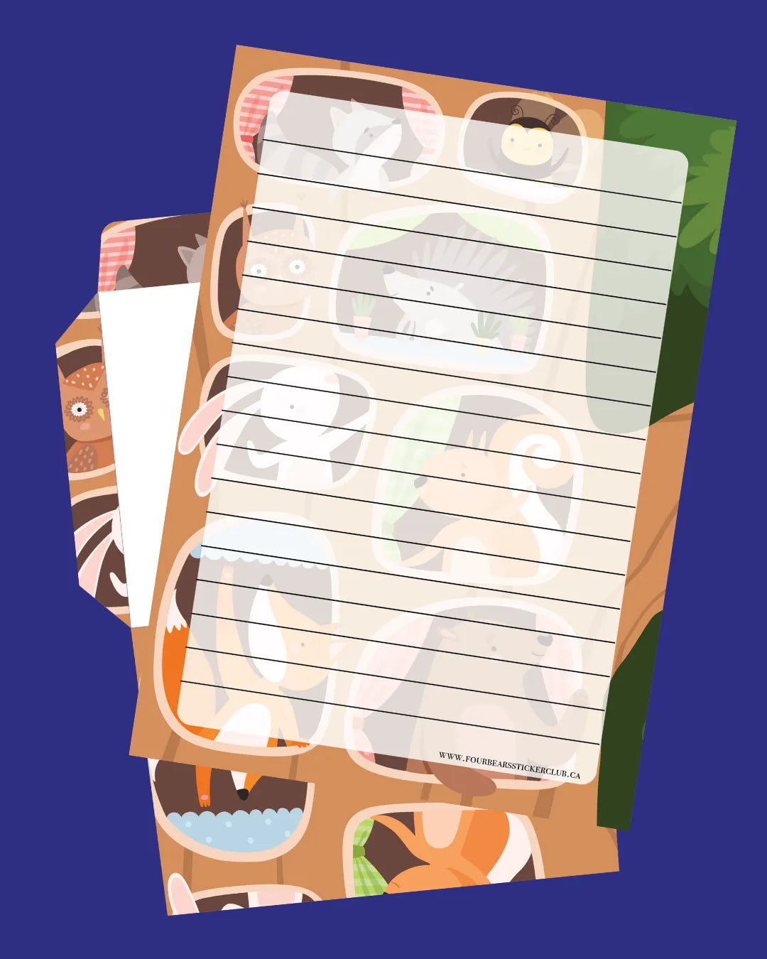 Woodland Home Stationery - Four Bears Sticker Club