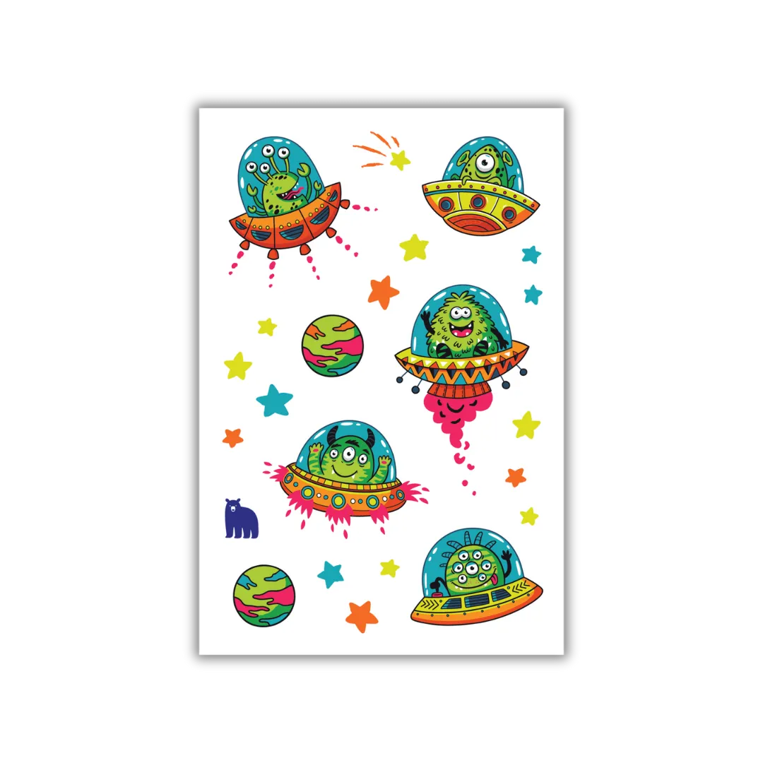 Cute UFOs - Four Bears Sticker Club