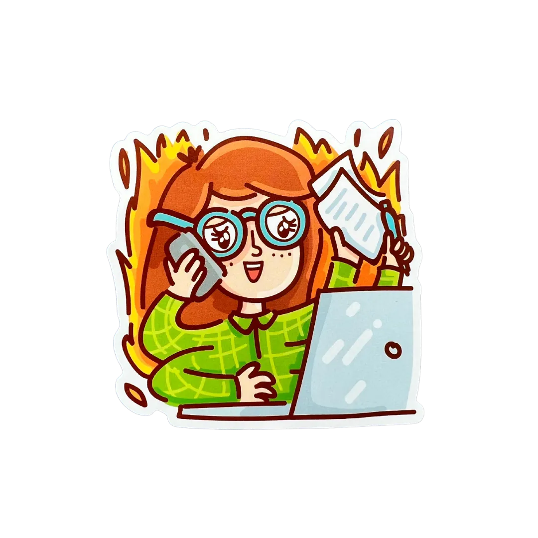 Desk On Fire Vinyl - Four Bears Sticker Club