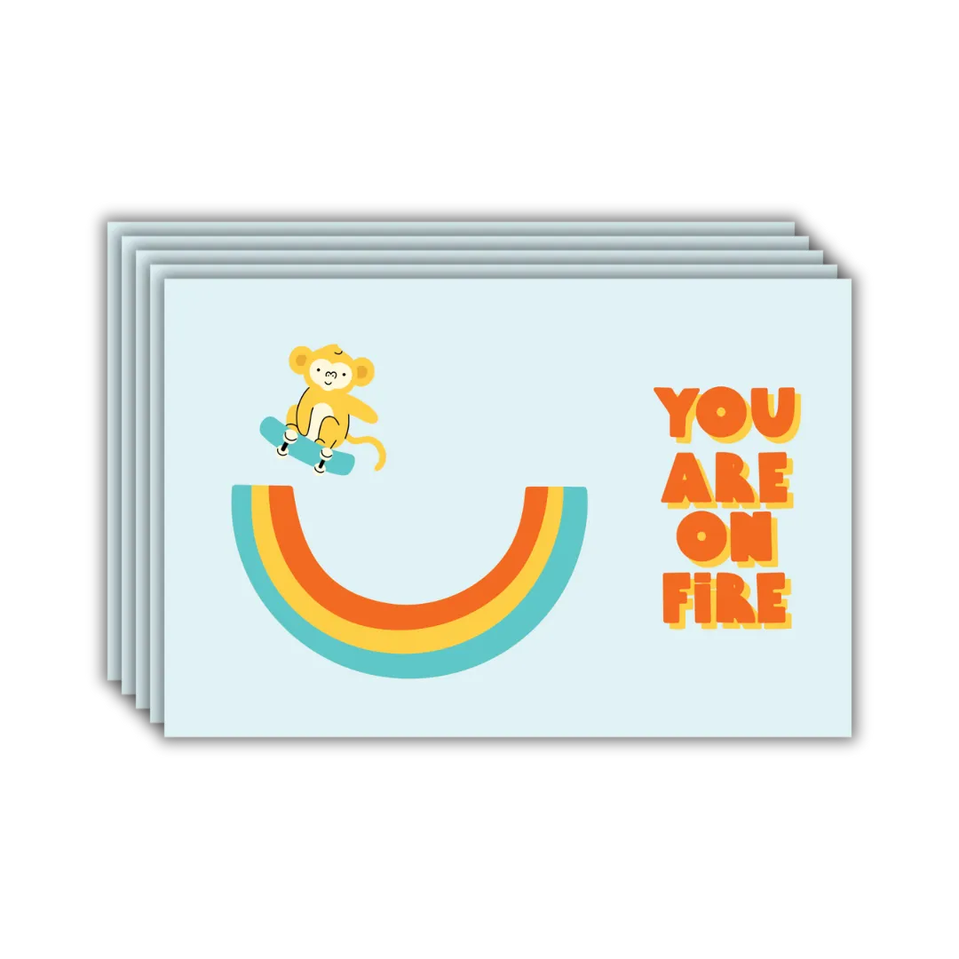Skater Monkey Postcards - Four Bears Sticker Club