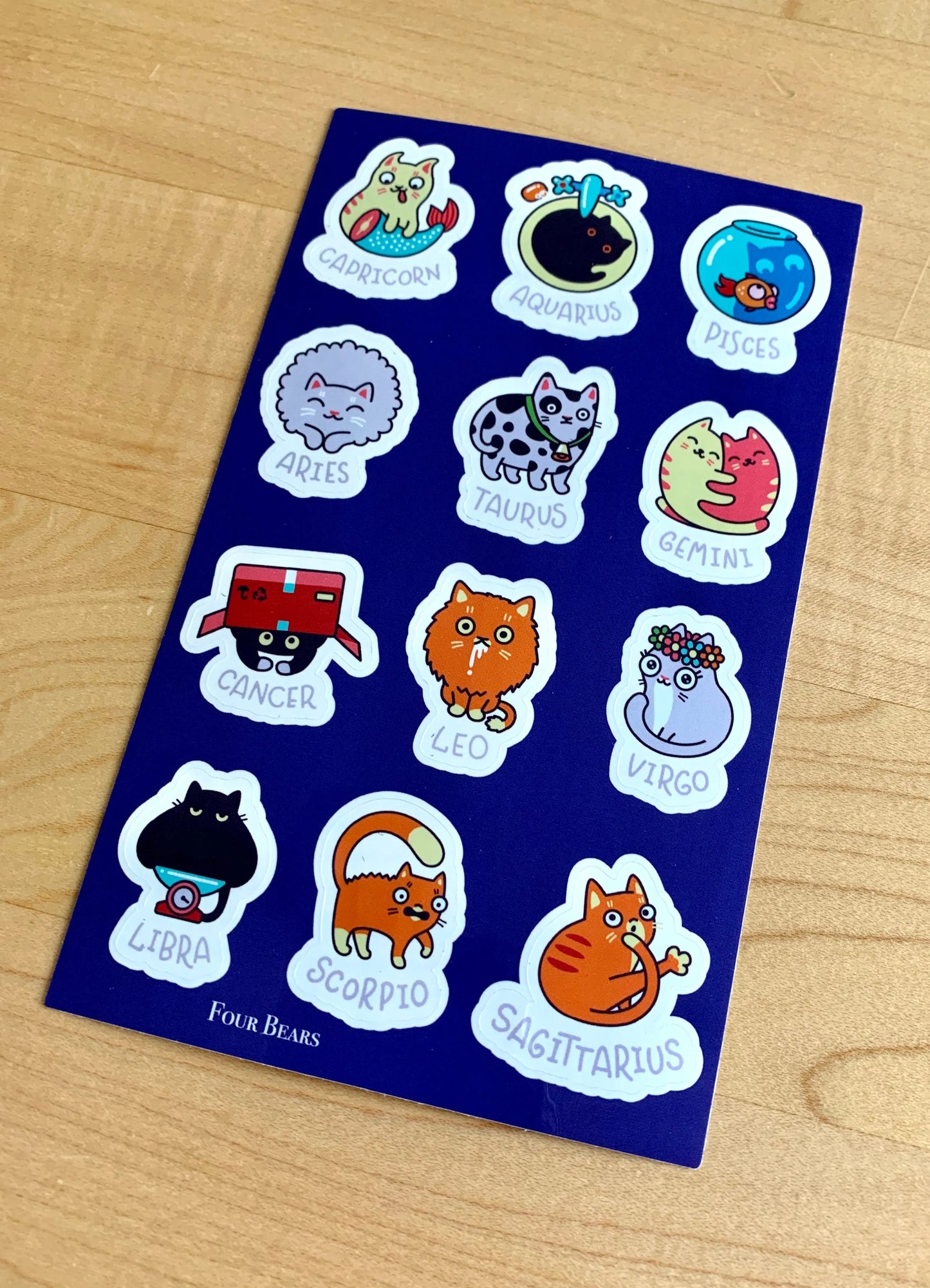 Zodiak Cat - Four Bears Sticker Club