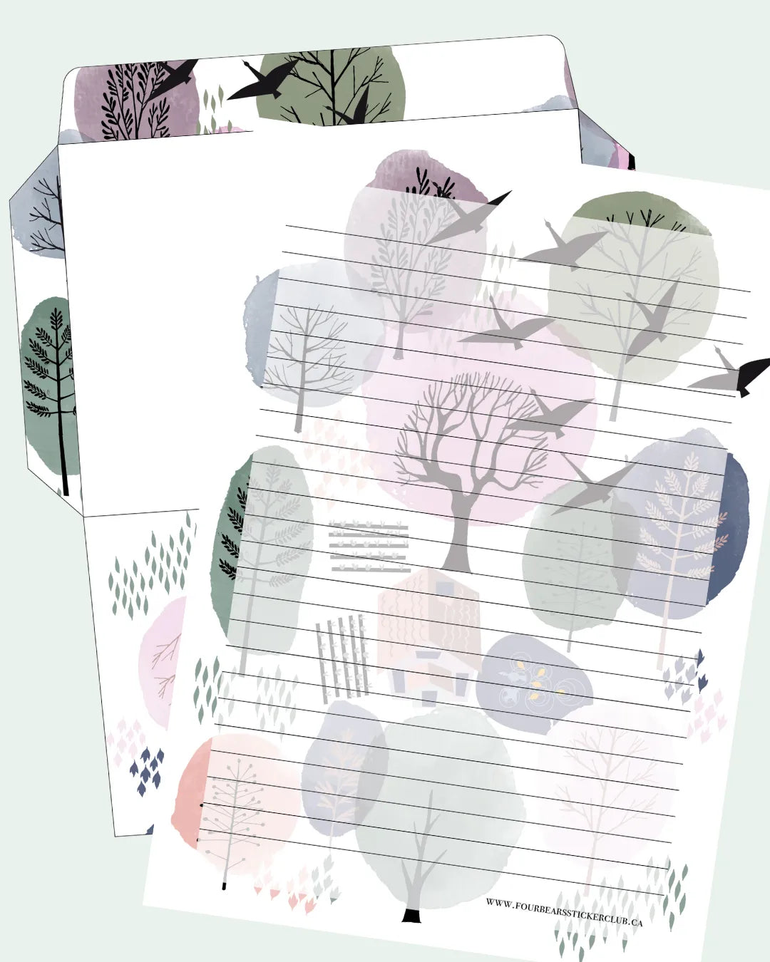 Spring Woods Stationery - Four Bears Sticker Club