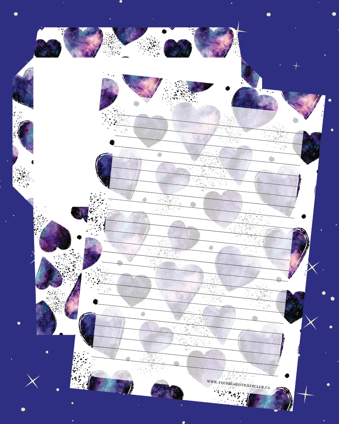 Galaxy Hearts Stationery