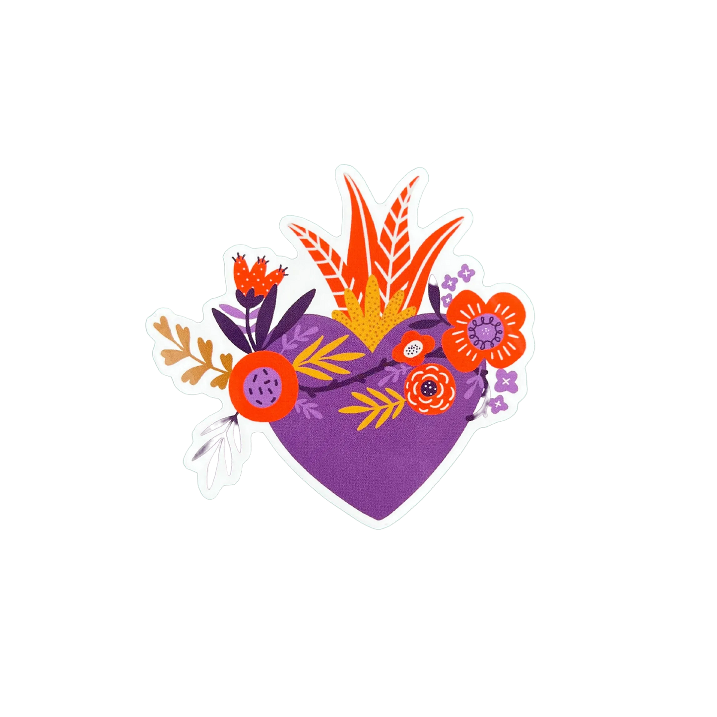 Floral Heart Vinyl - Four Bears Sticker Club