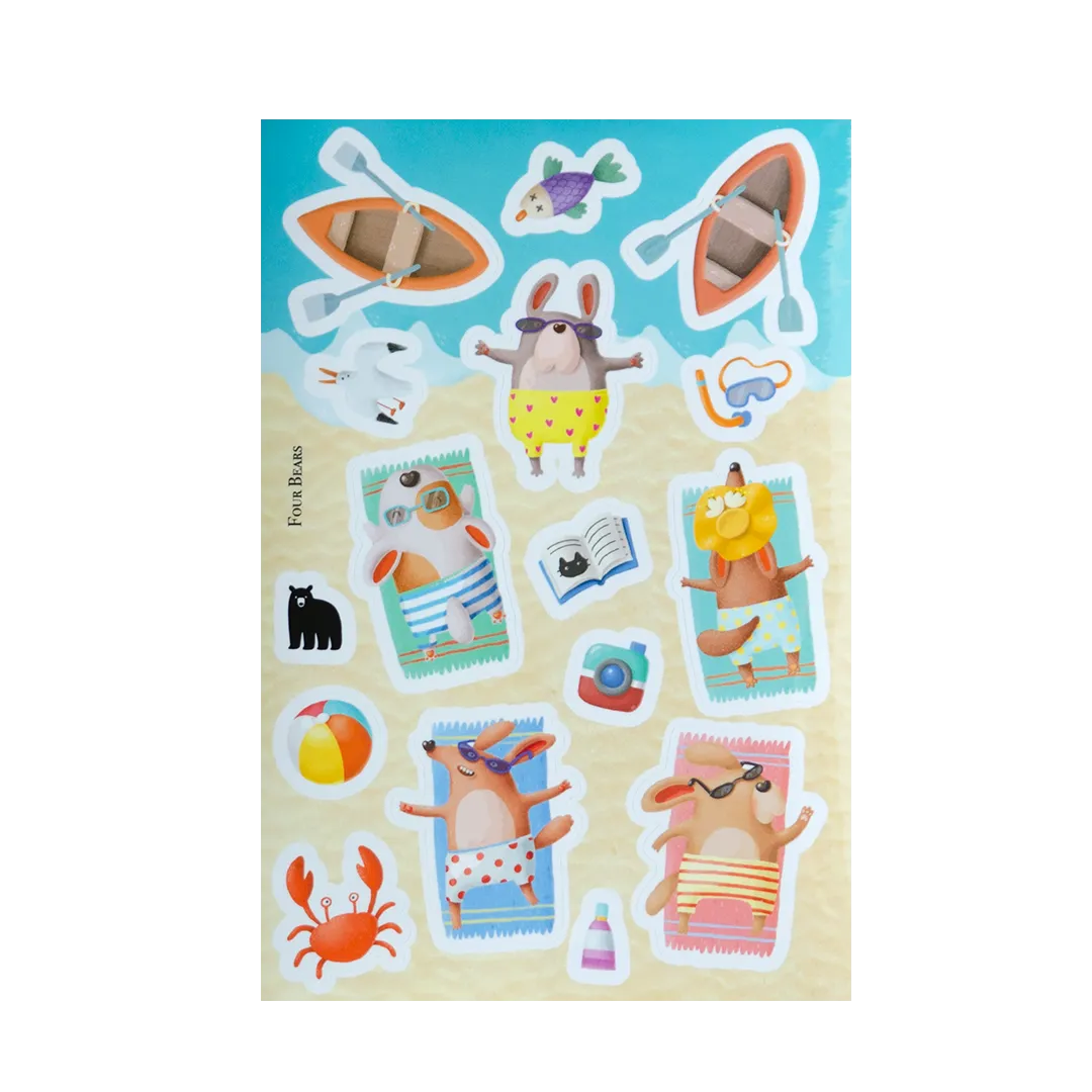 Dog Day at the Beach - Four Bears Sticker Club