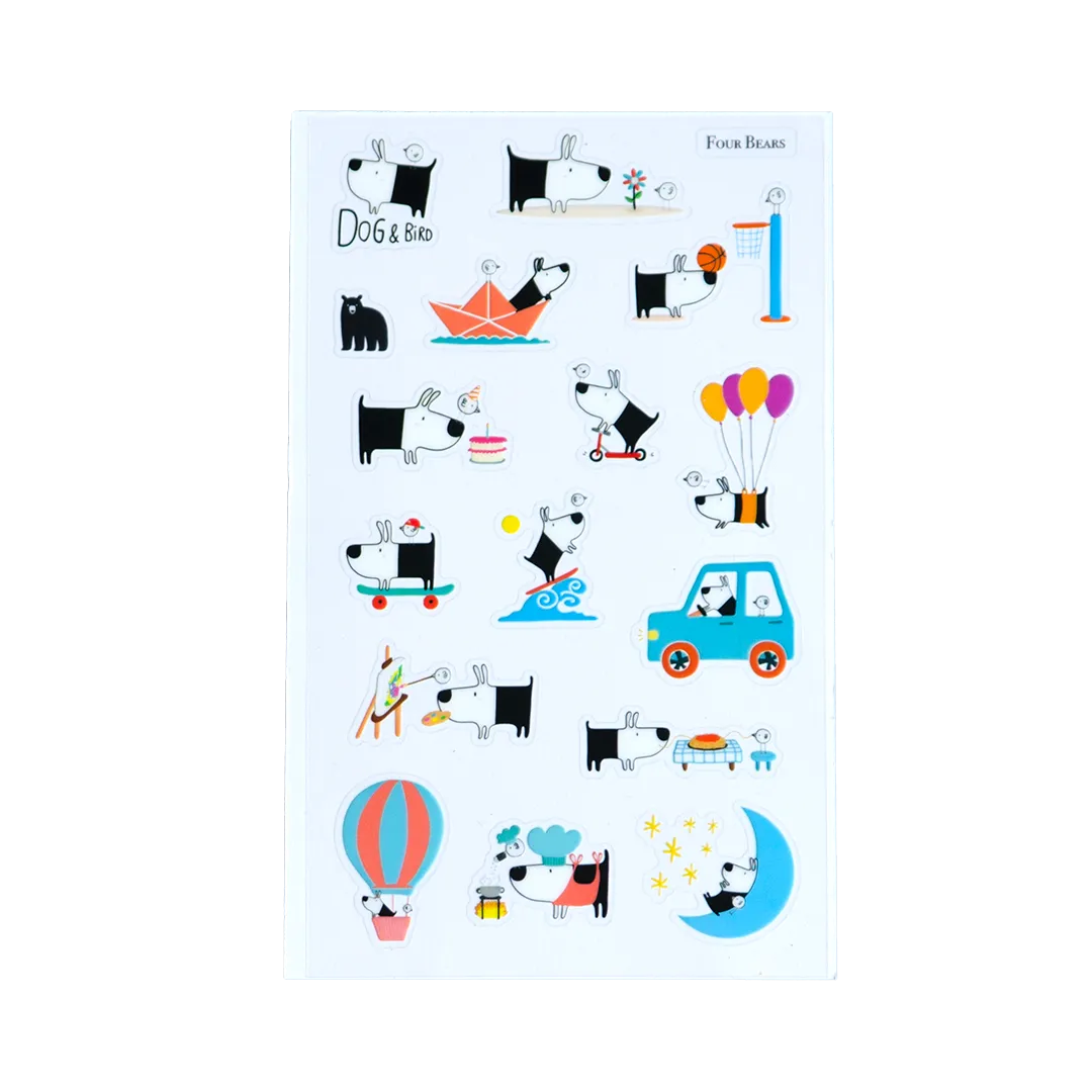 Dog and Bird - Four Bears Sticker Club