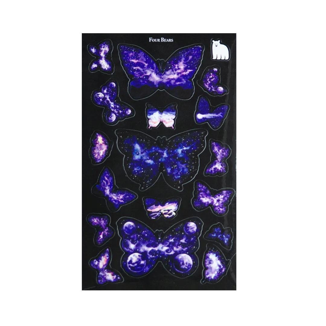 Galaxy Butterflies - Four Bears Sticker Club