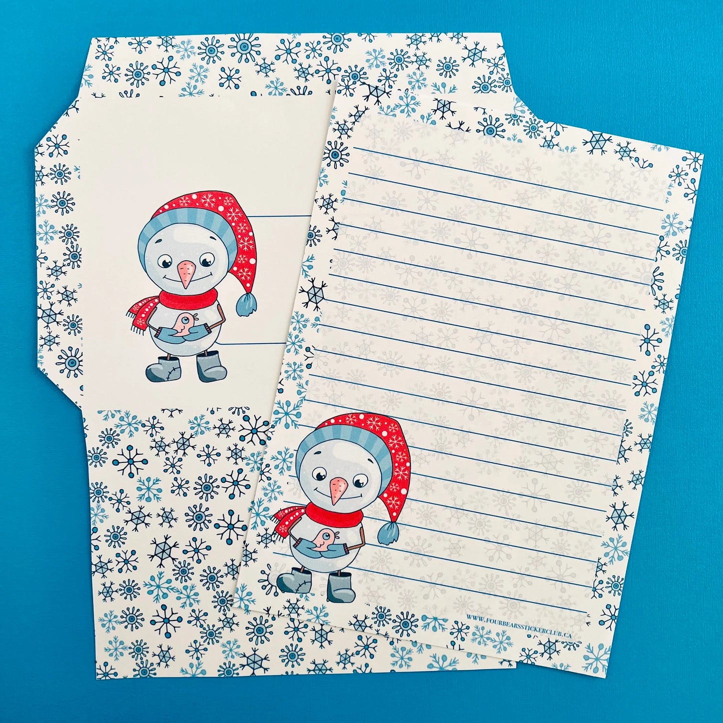 Snowman Stationery - Four Bears Sticker Club