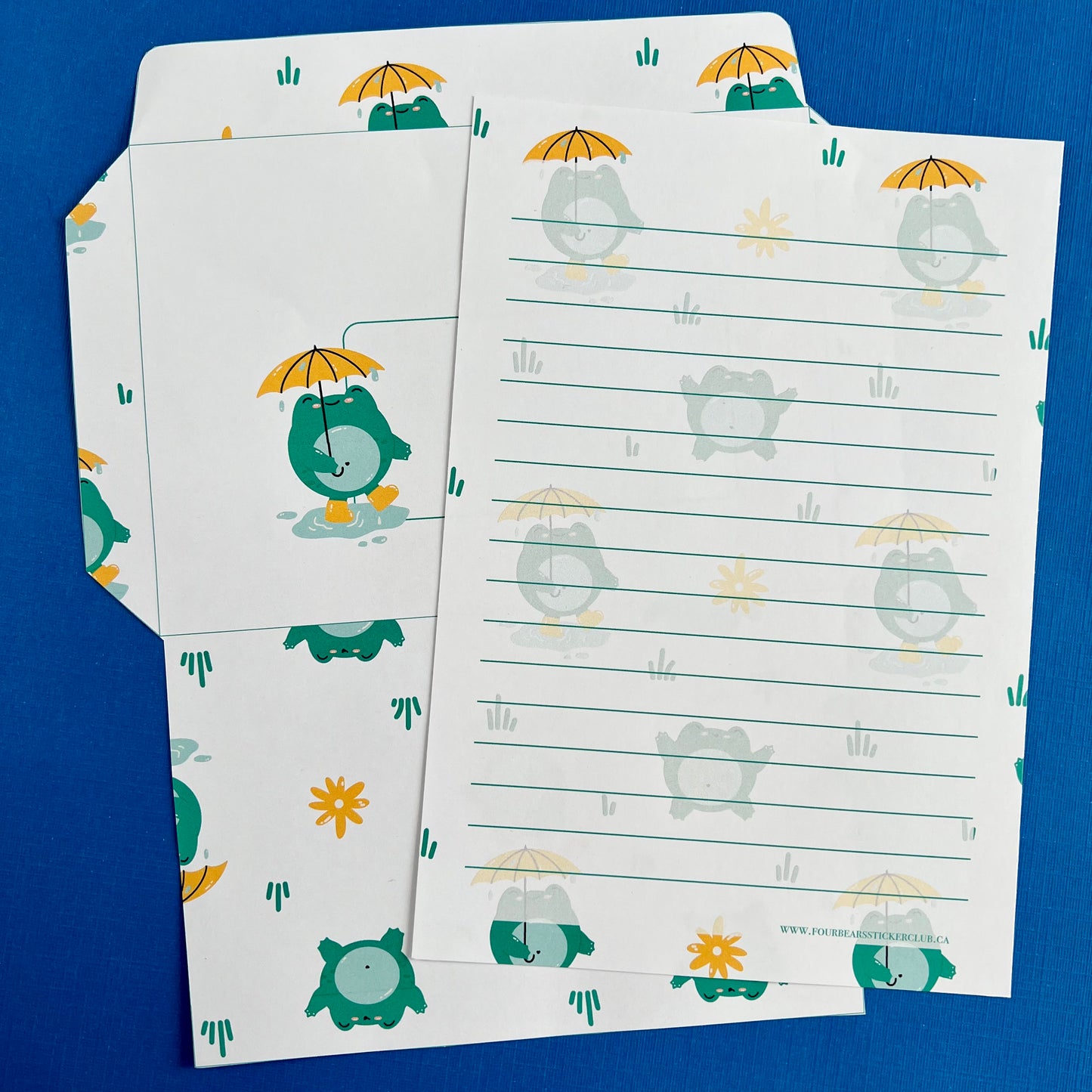Rainy Day Frog Stationery