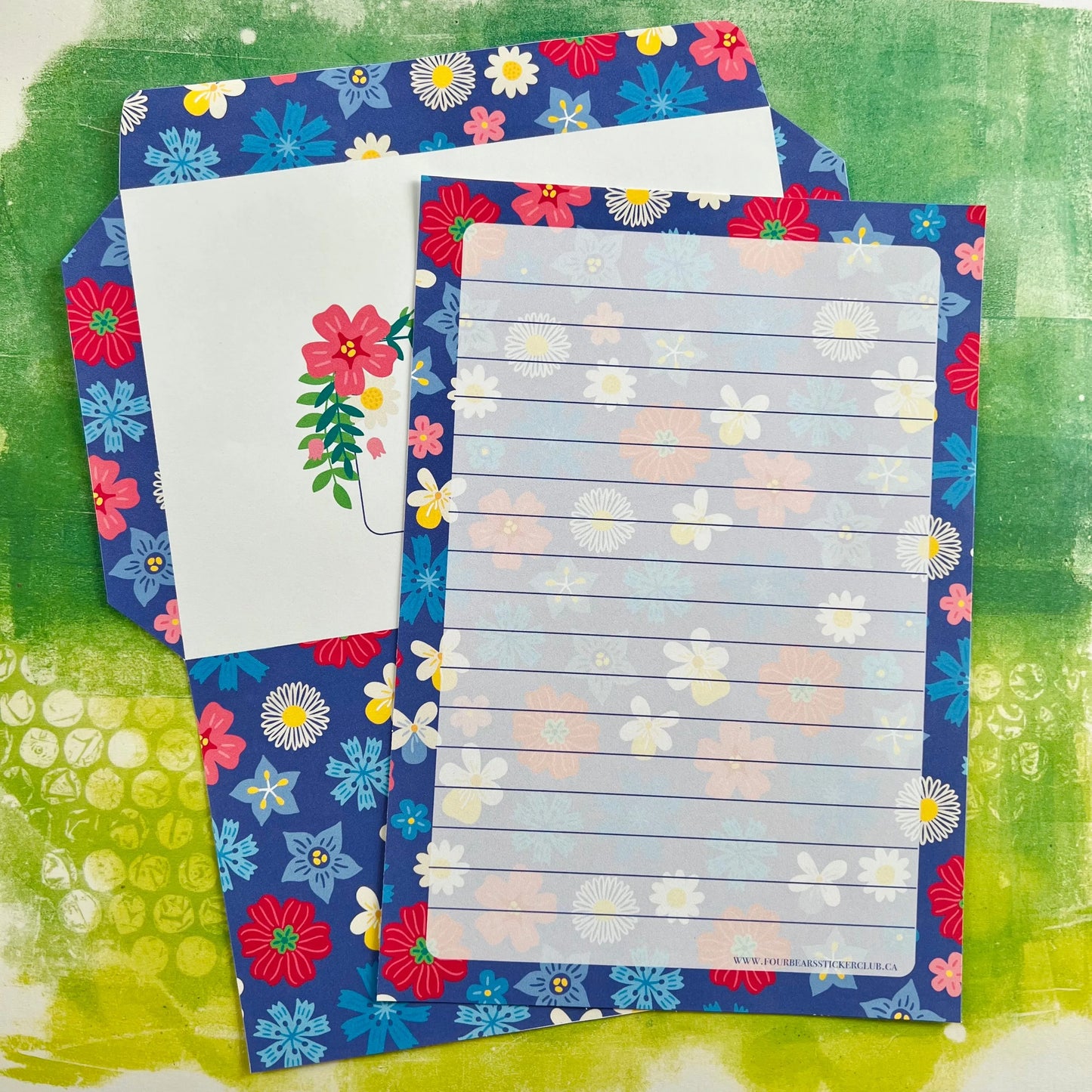 Floral Meadow Stationery - Four Bears Sticker Club