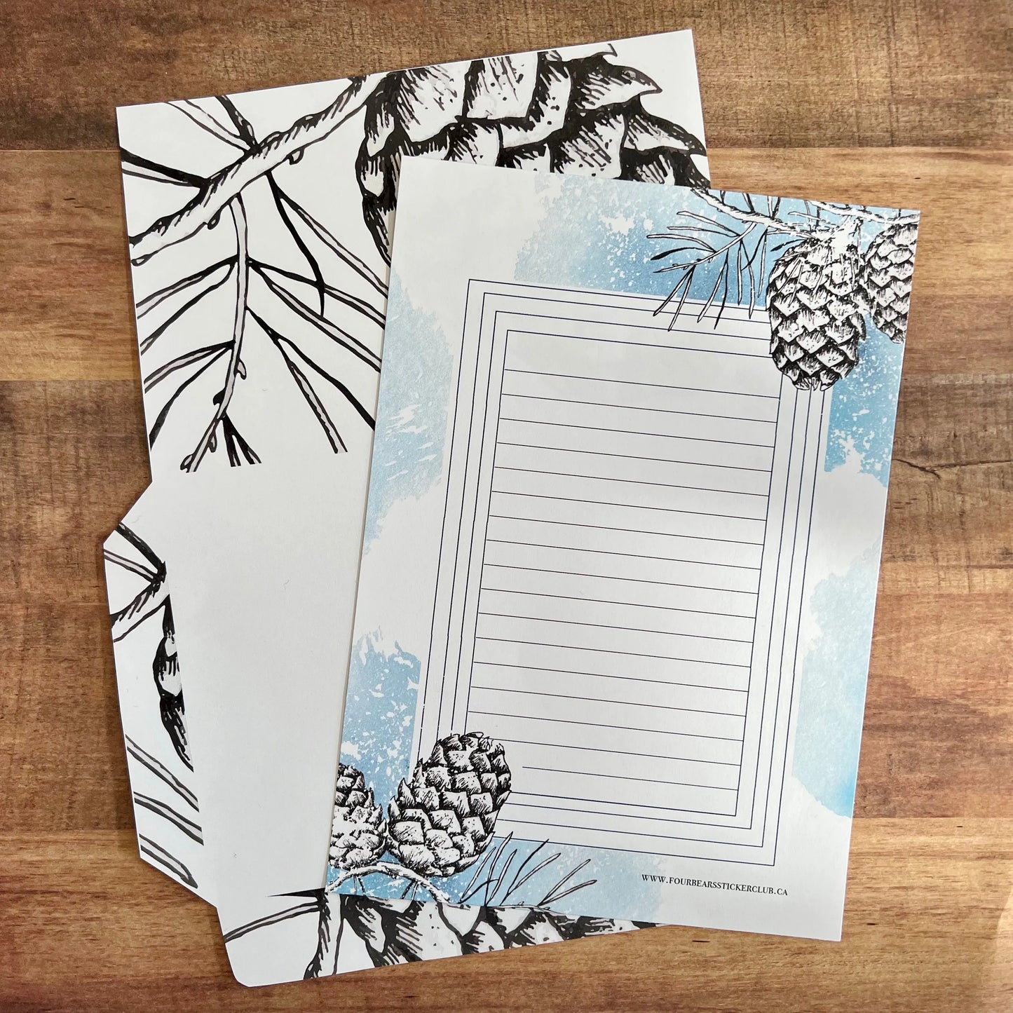 Winter Pine Stationery - Four Bears Sticker Club