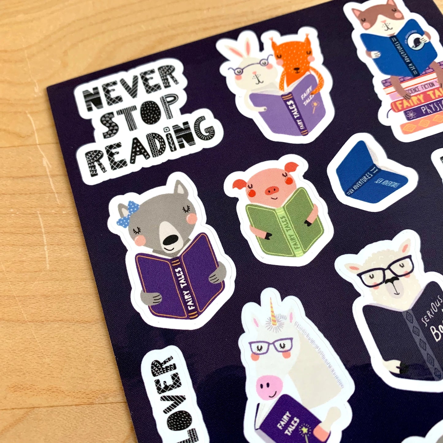 Never Stop Reading - Four Bears Sticker Club
