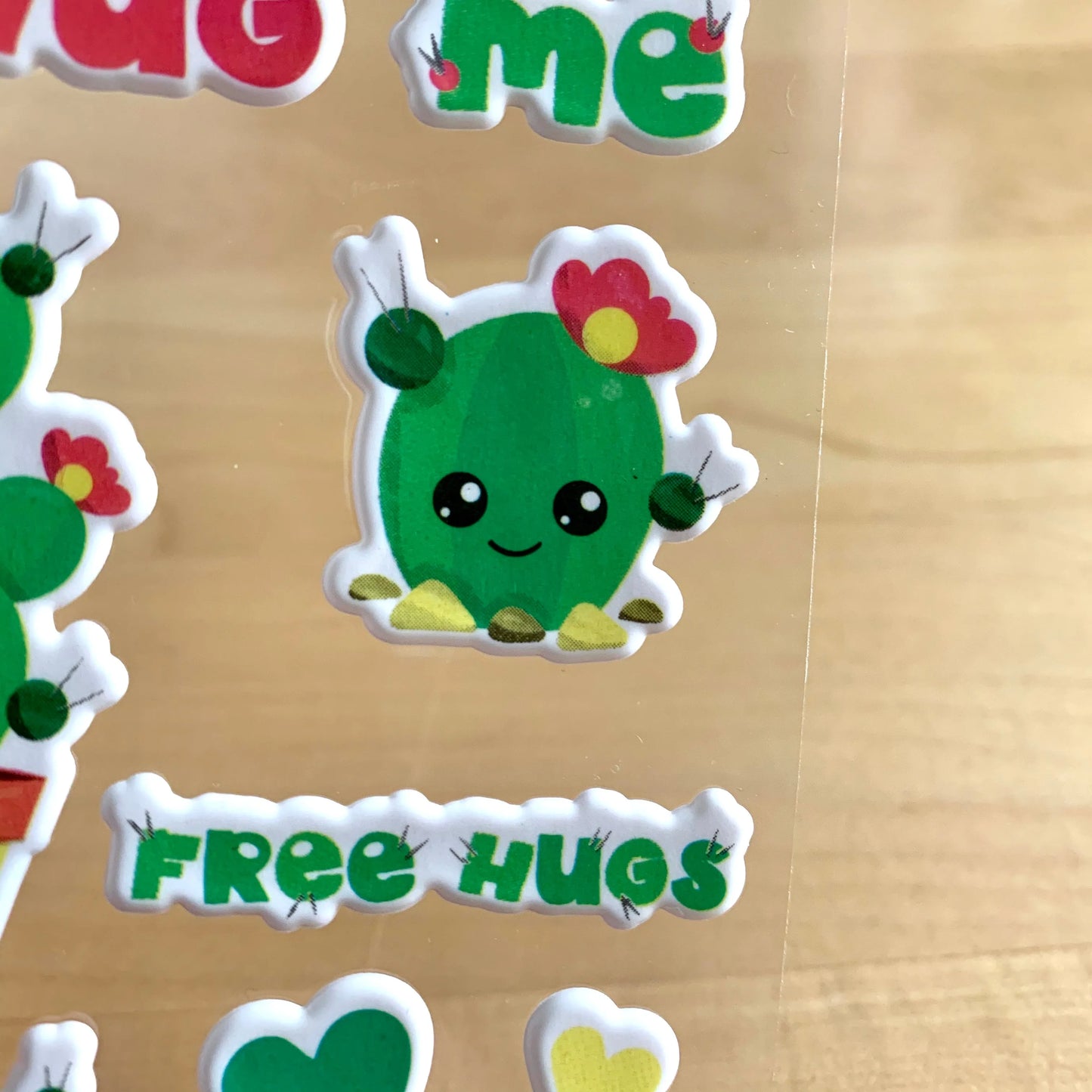 Puffy Cactus Hug - Four Bears Sticker Club