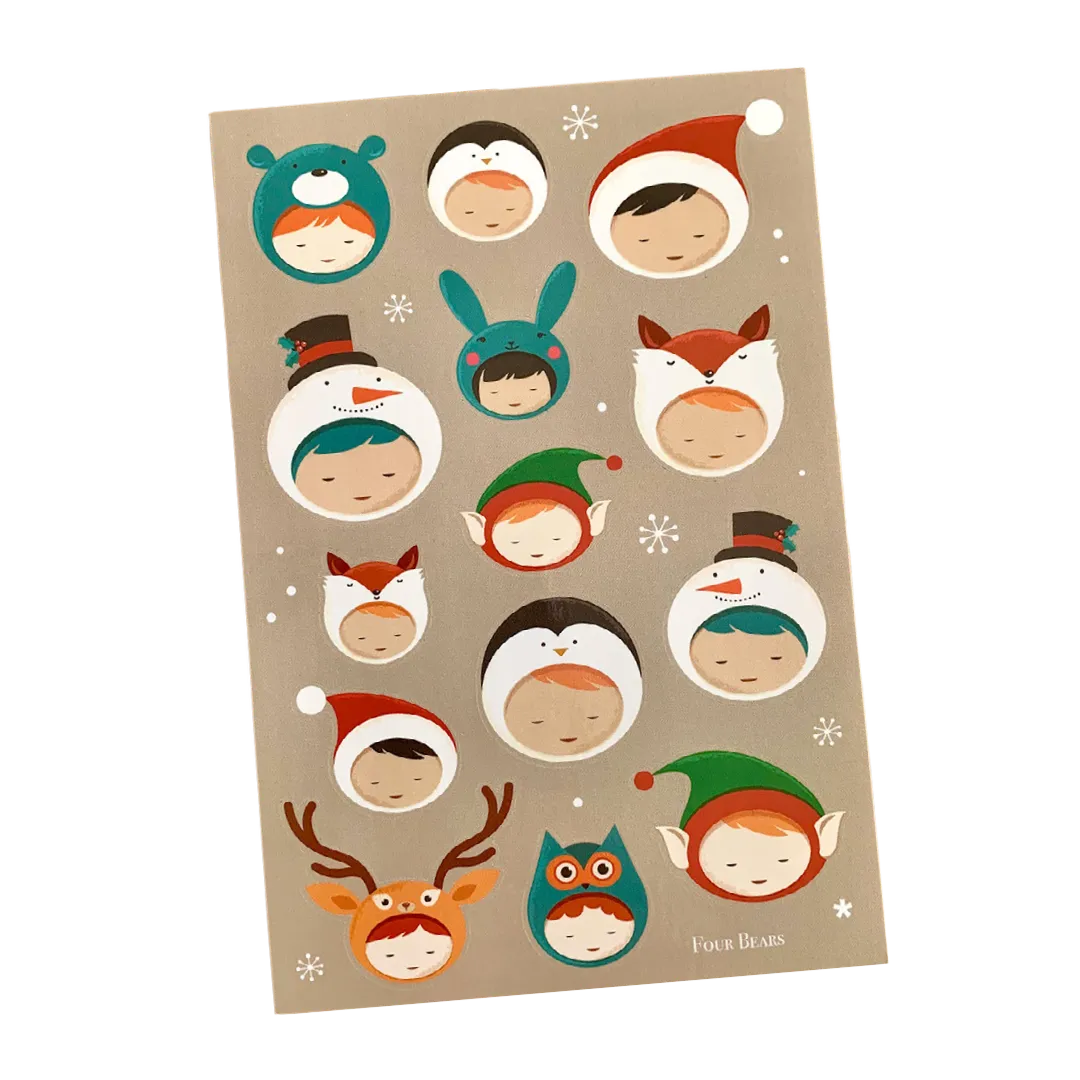 Holiday Hats - Four Bears Sticker Club