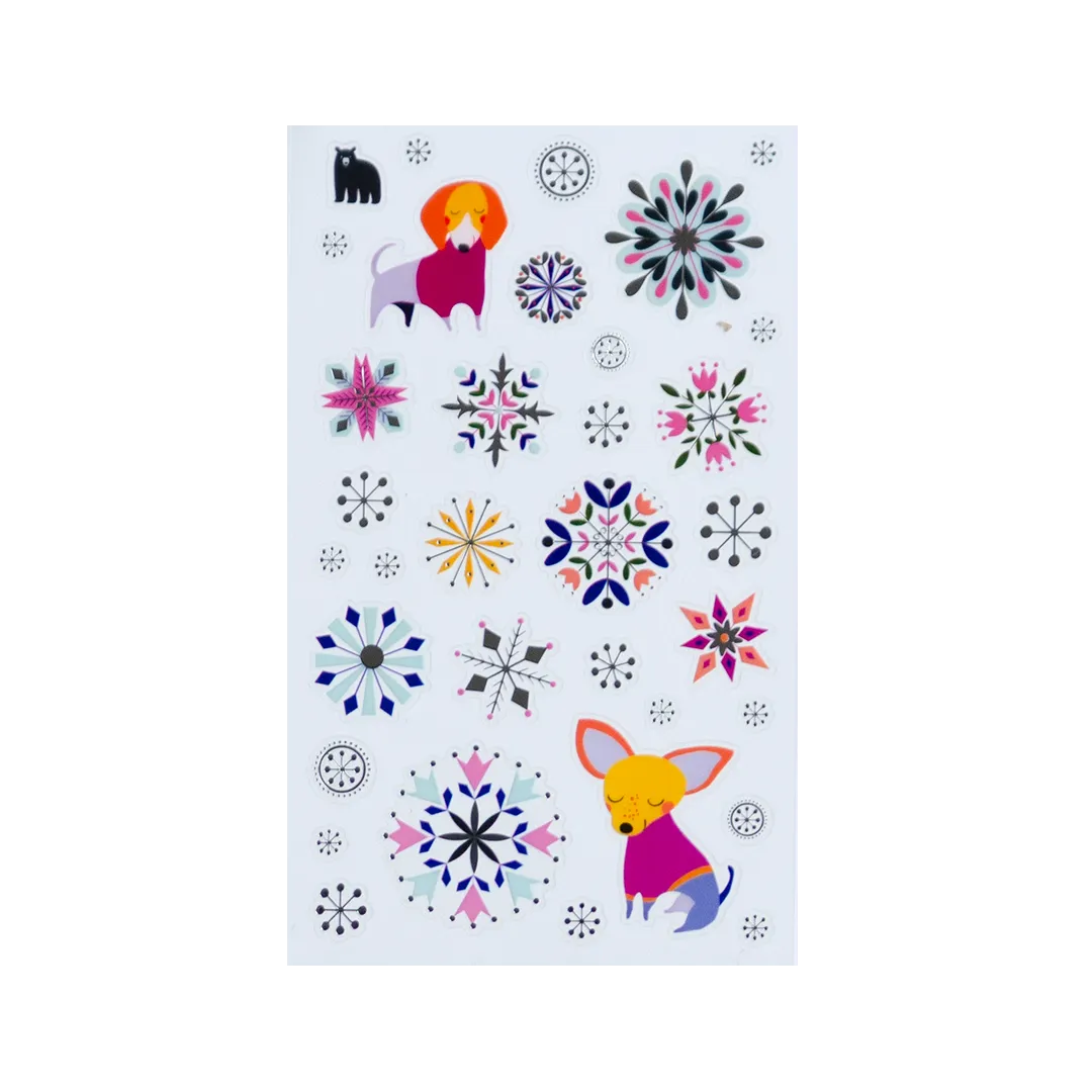 Silver Snowflakes - Four Bears Sticker Club