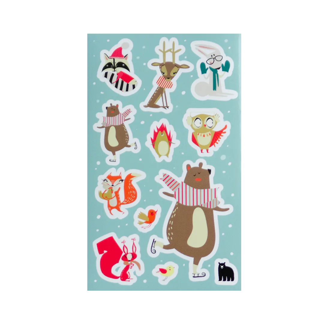 Snowy Forest Animals - Four Bears Sticker Club