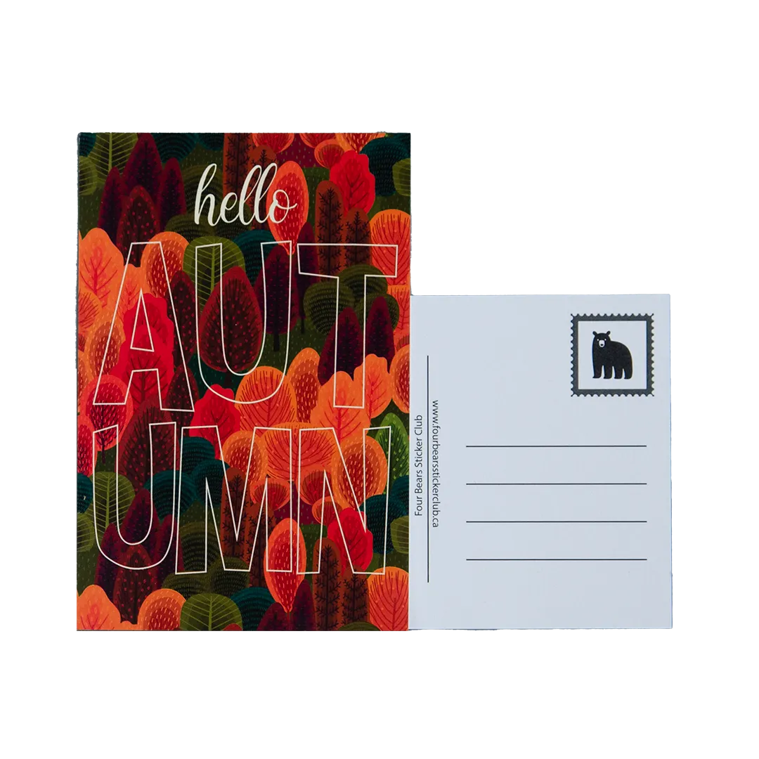 Autumn Forest Postcards - Four Bears Sticker Club