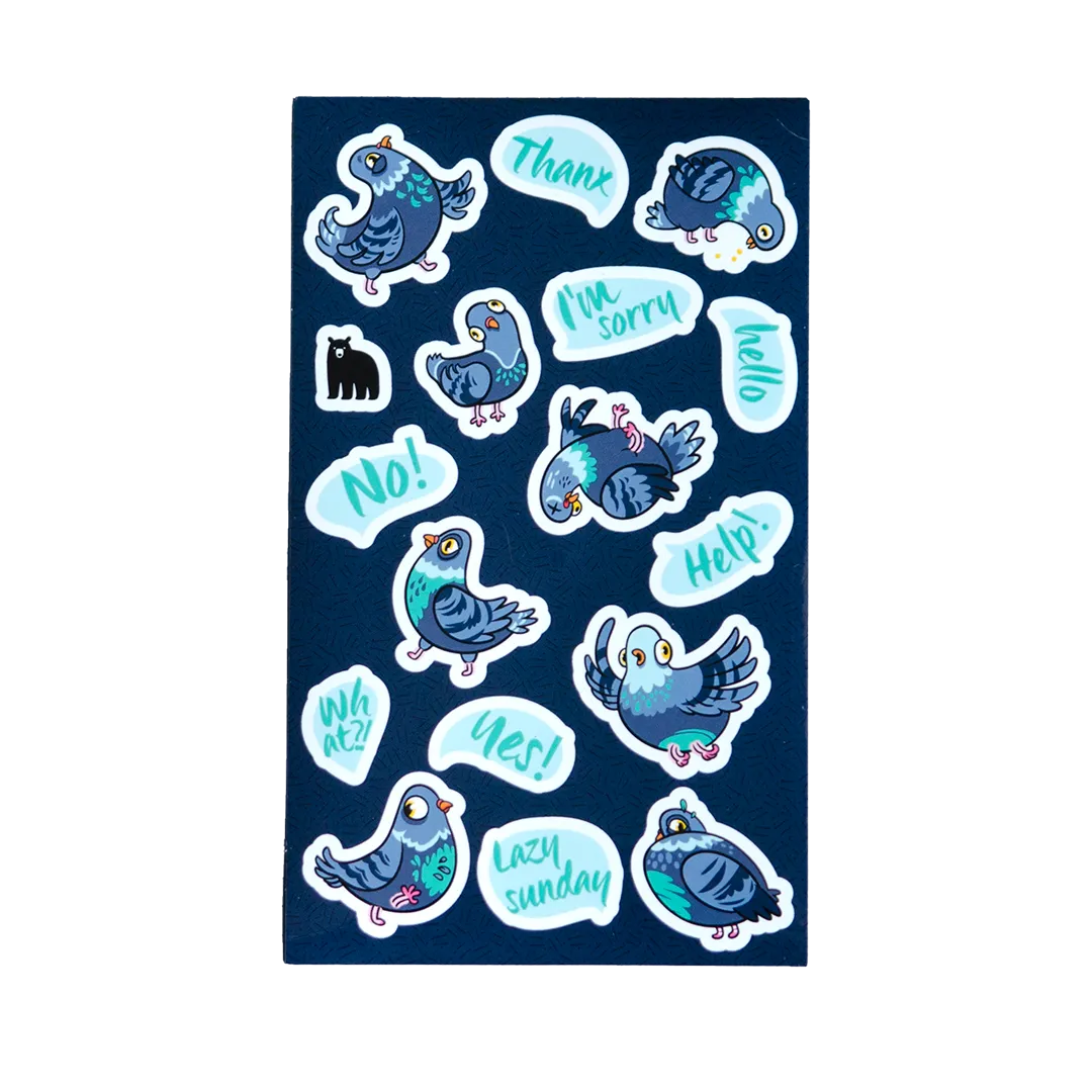 Chatty Pigeons - Four Bears Sticker Club