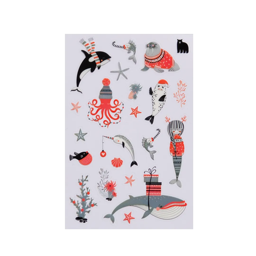 Coral Christmas - Four Bears Sticker Club