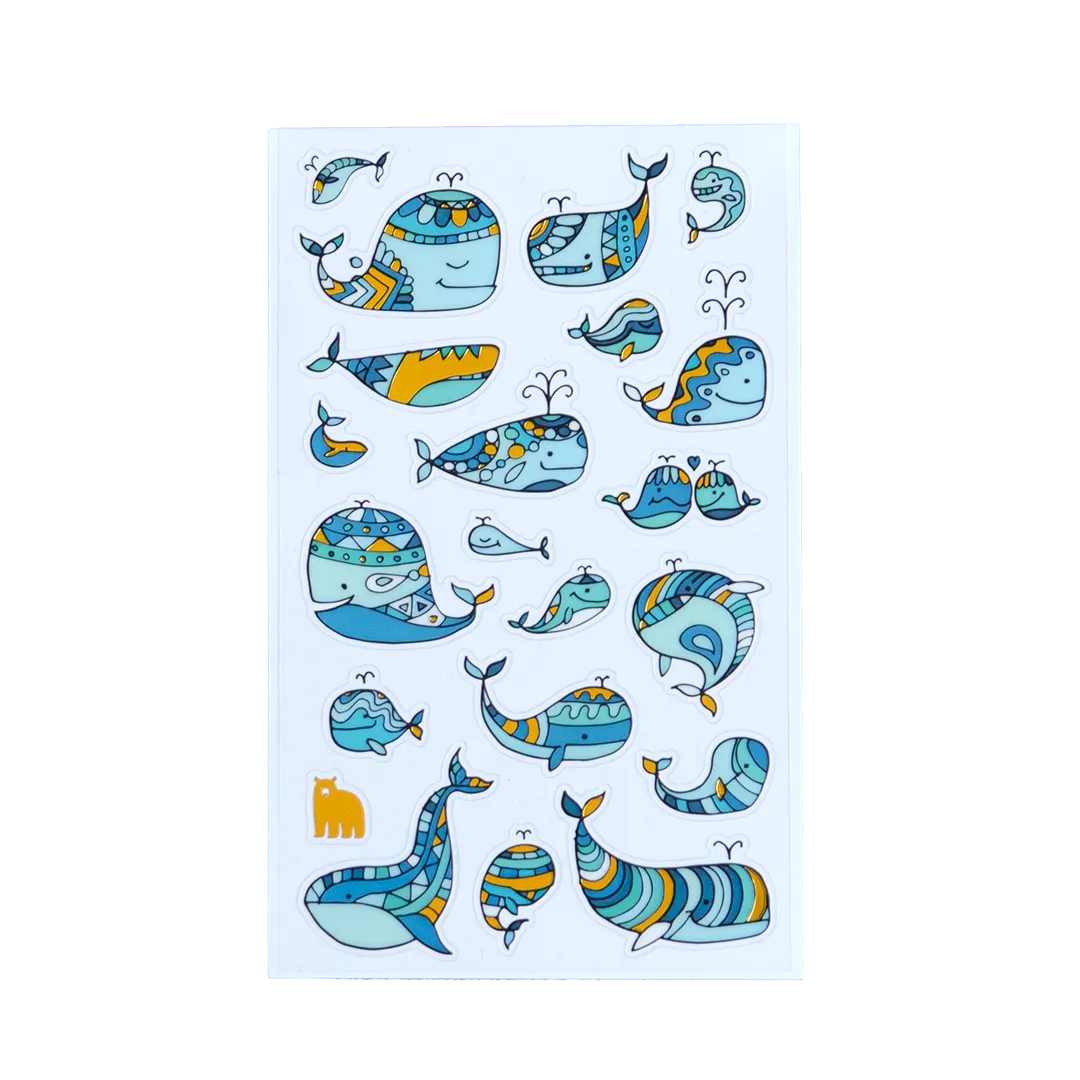 Whale Doodles - Four Bears Sticker Club
