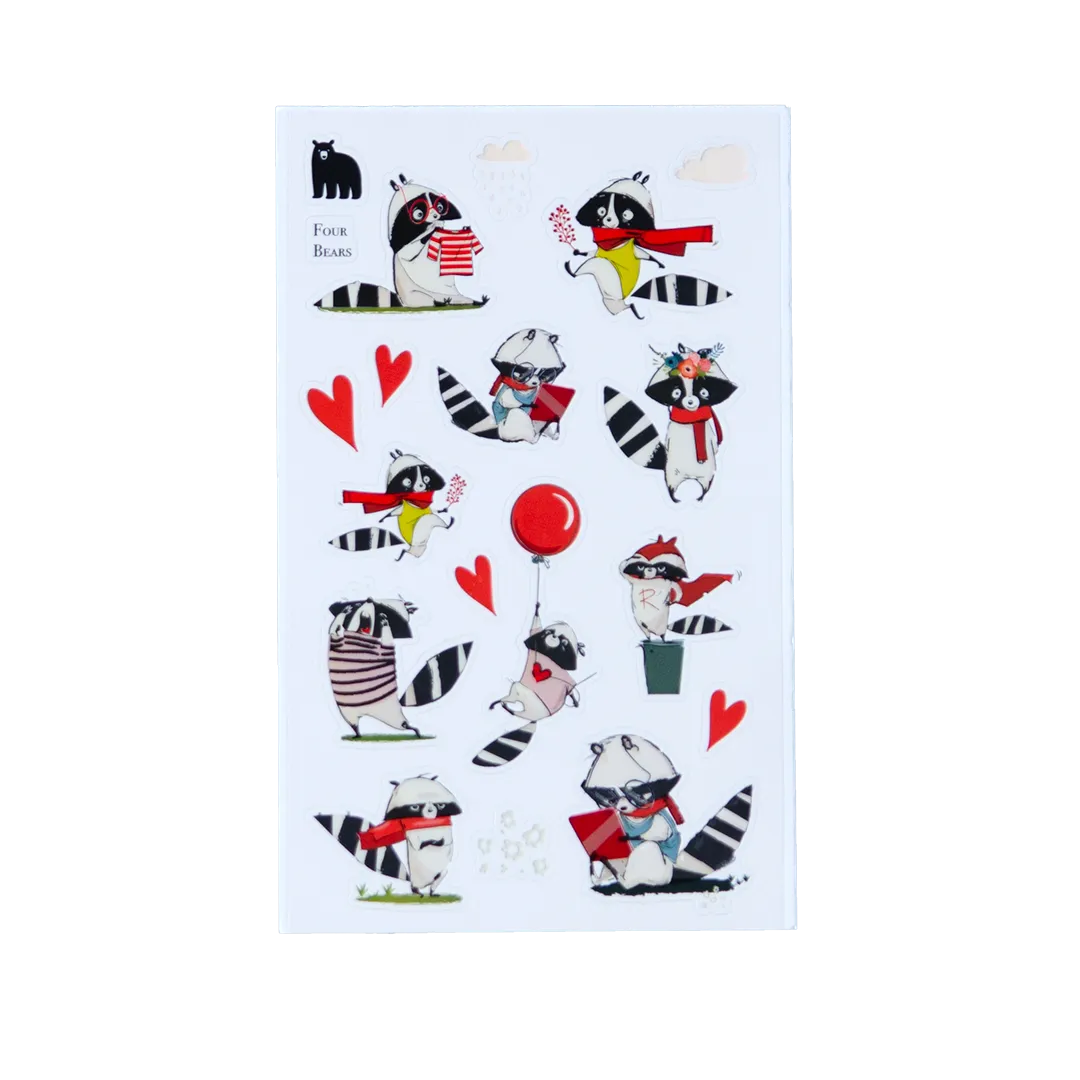 Dramatic Raccoon - Four Bears Sticker Club