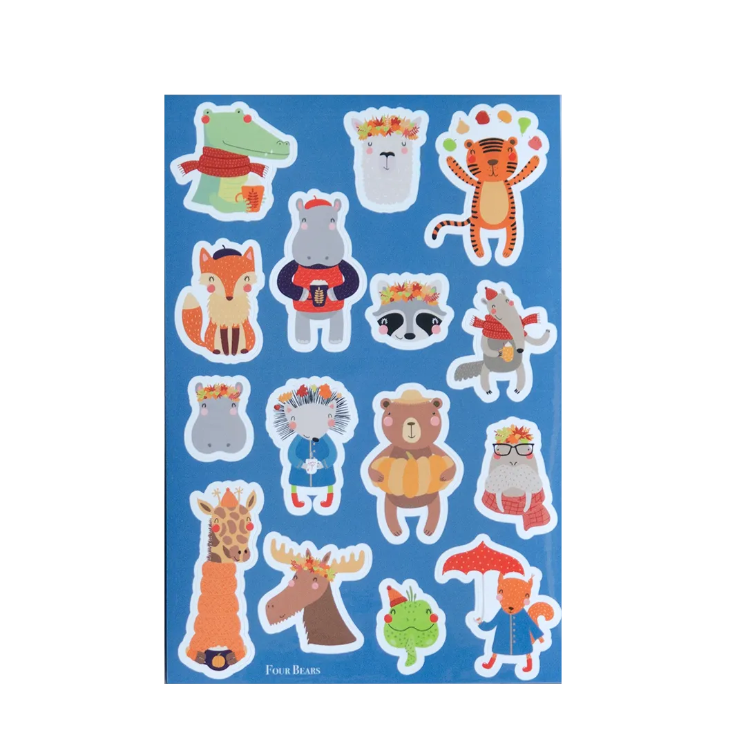 Fall Animal Friends - Four Bears Sticker Club