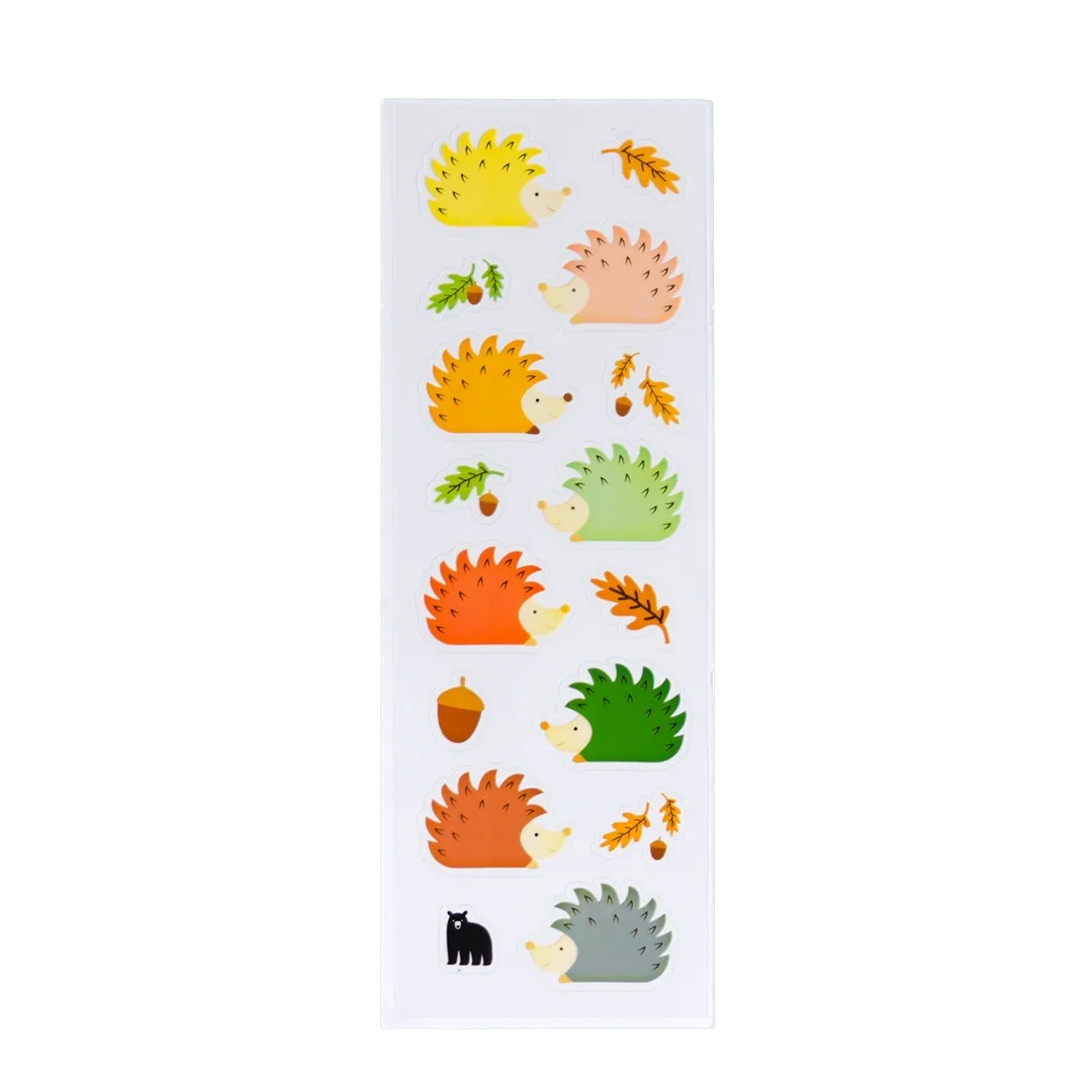 Fall Hedgehogs - Four Bears Sticker Club