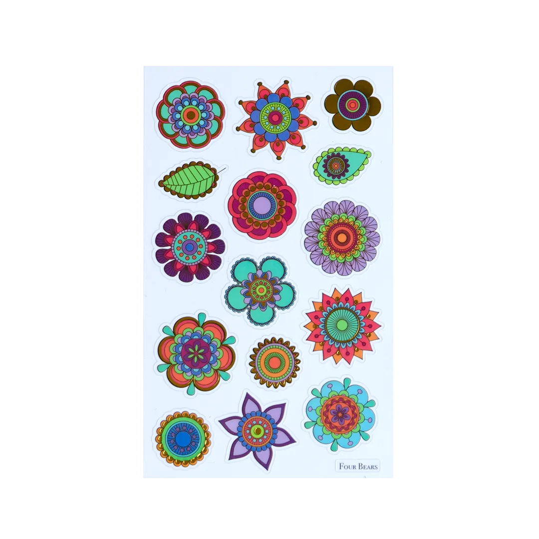 Flower Mandalas - Four Bears Sticker Club