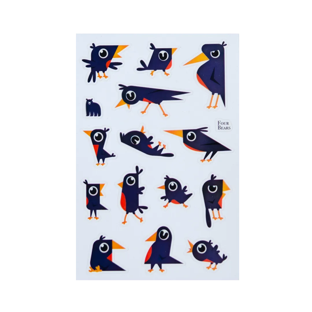 Funny Crows - Four Bears Sticker Club