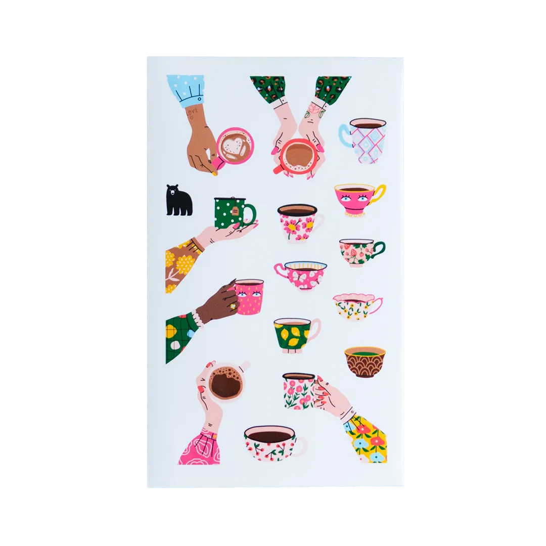 Hands and Cups - Four Bears Sticker Club