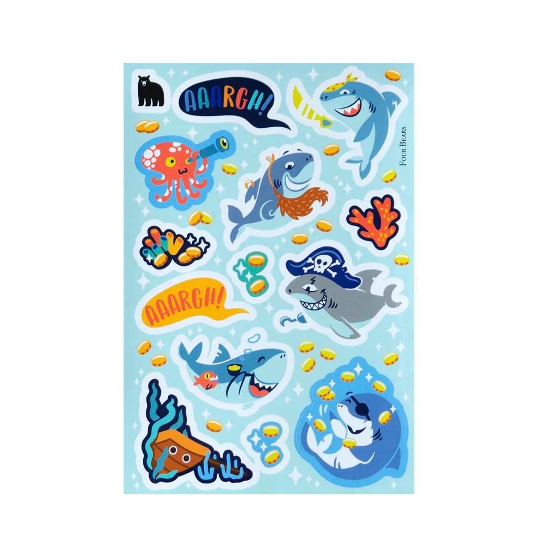 Pirate Sharks - Four Bears Sticker Club