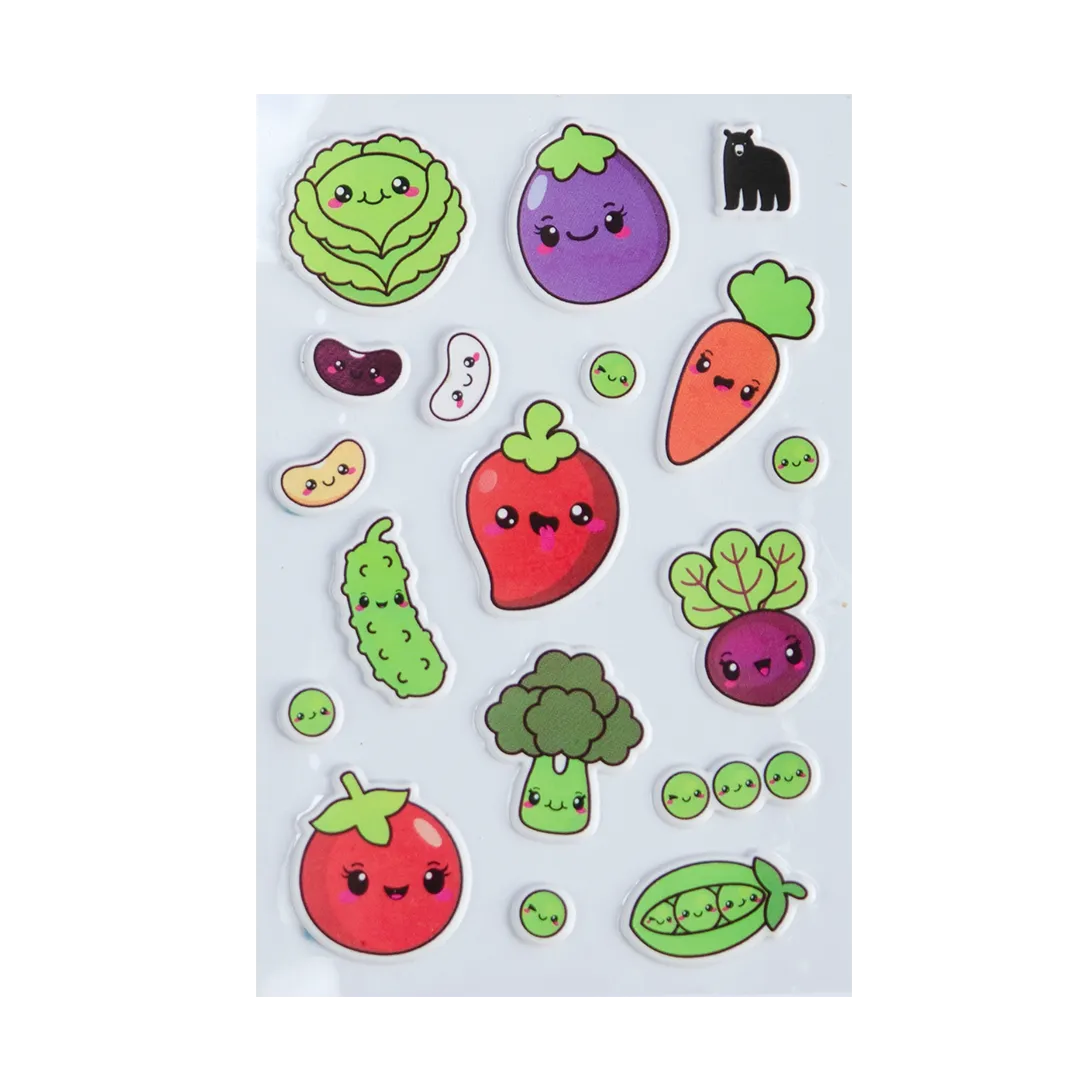Puffy Harvest Vegetables - Four Bears Sticker Club
