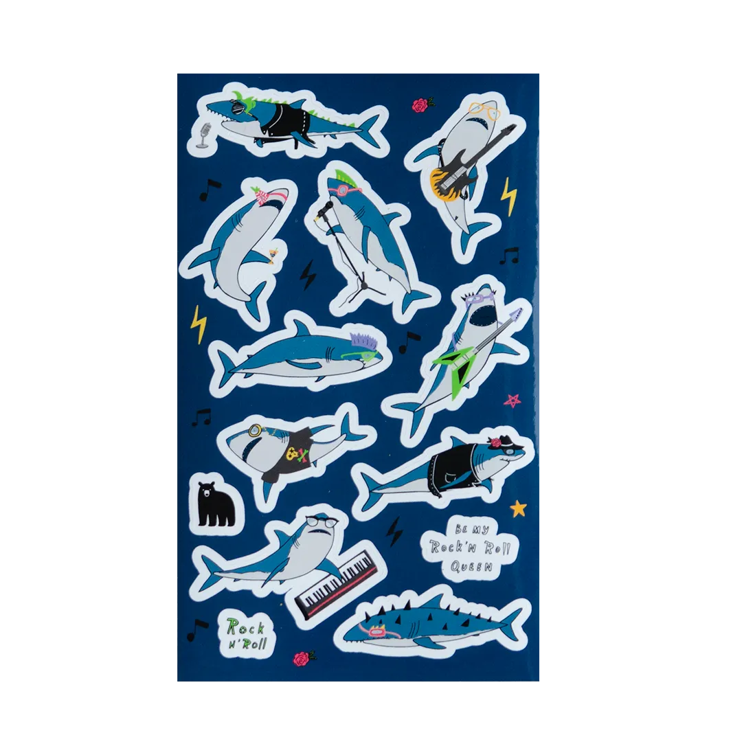 Rock n Roll Sharks - Four Bears Sticker Club
