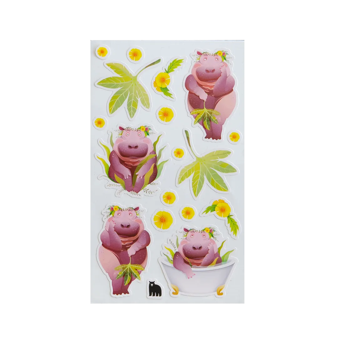Shy Hippo - Four Bears Sticker Club