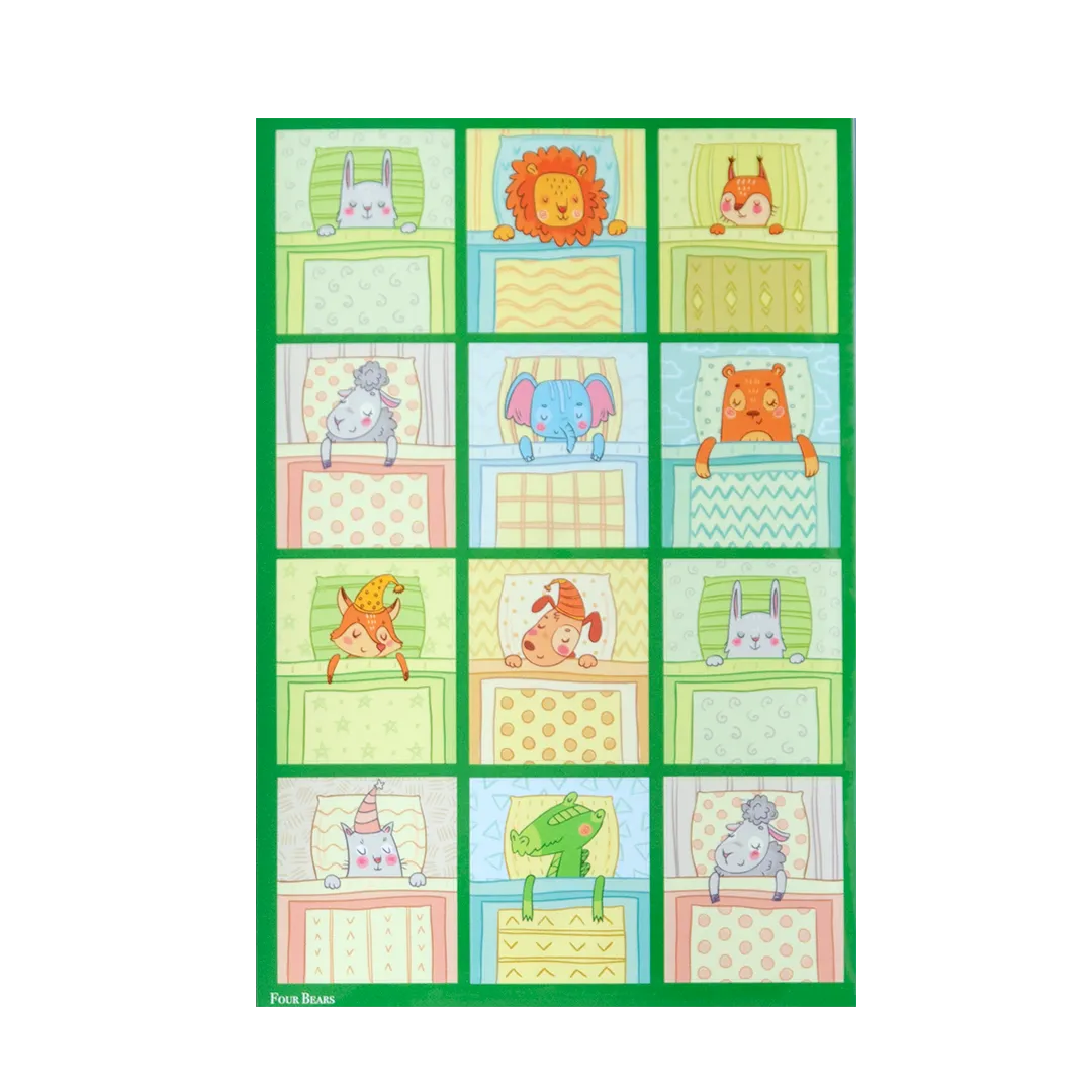 Animal Sleepover - Four Bears Sticker Club