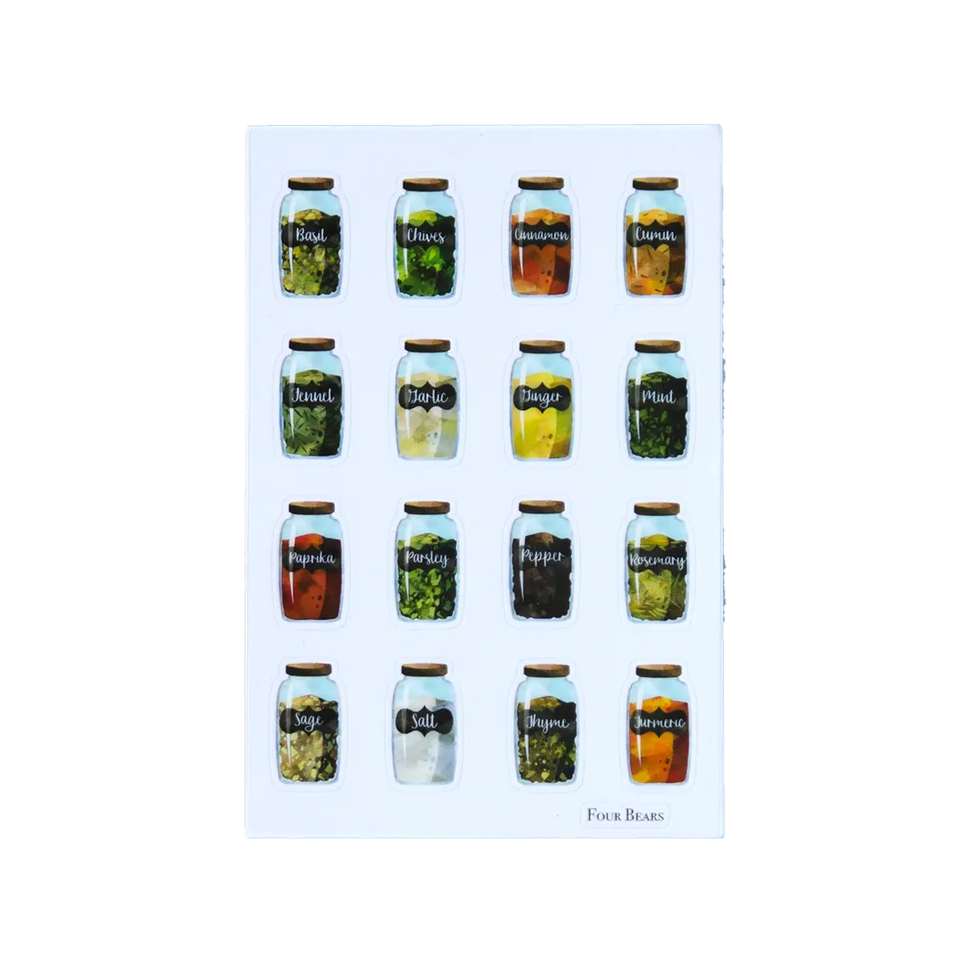 Spice Jars - Four Bears Sticker Club