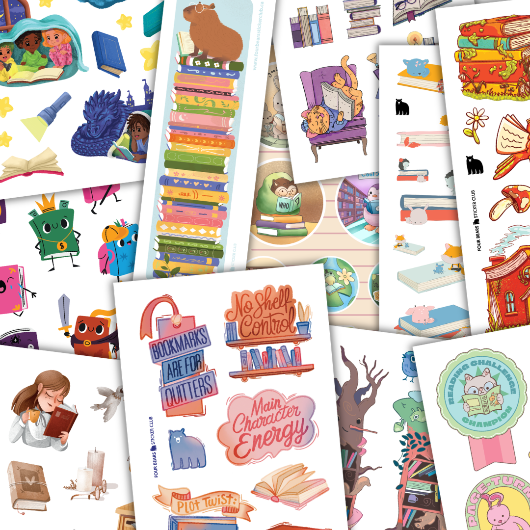 Book-ish Stickers - Four Bears Sticker Club