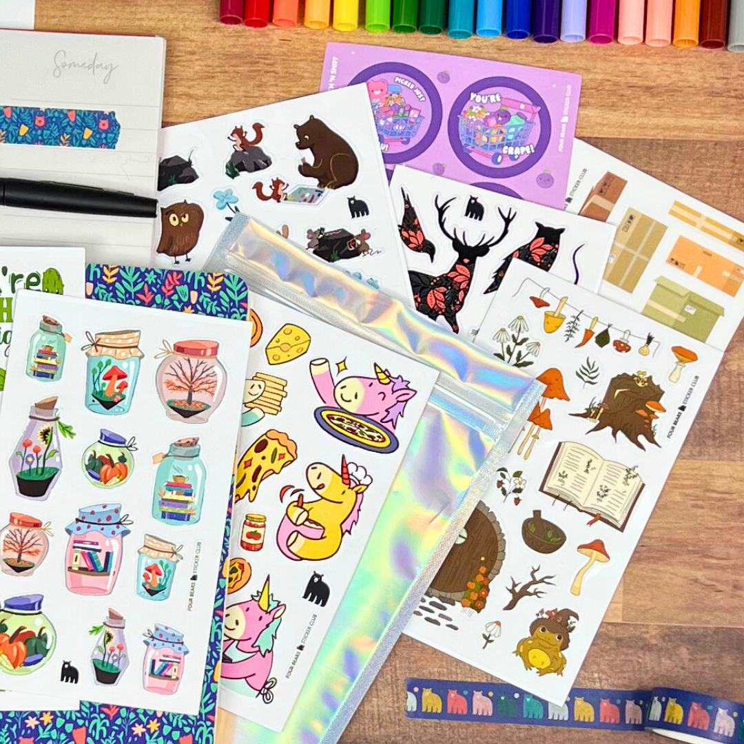 All Sticker Sheets - Complete Collection of Cute Stickers | Four Bears ...