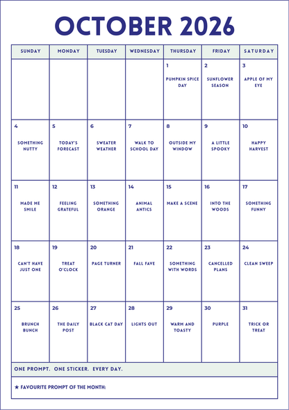 Sticker Challenge Calendar